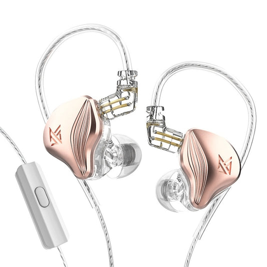 KZ-ZEX 1.2m Electrostatic Dynamic In-Ear Sports Music Headphones, Style:With Microphone(Rose Gold) - free shipping - PMC Jewellery - Order now!