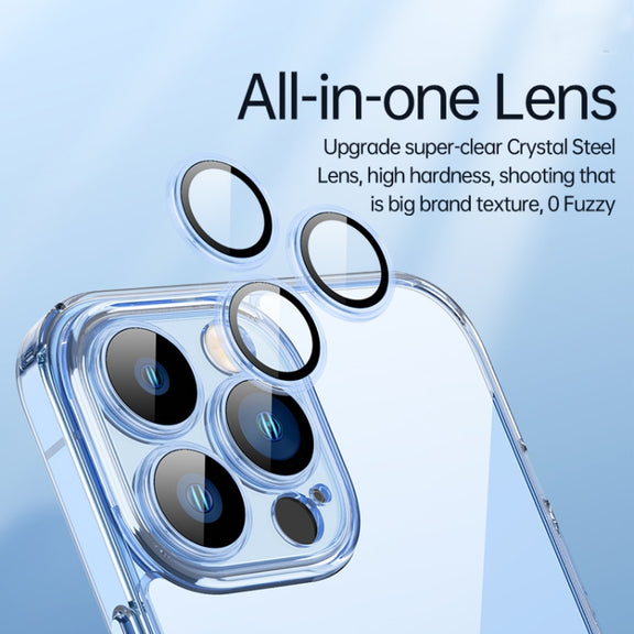For iPhone 13 SULADA Crytal Steel Series Diamond Glass + TPU Phone Case(Transparent)