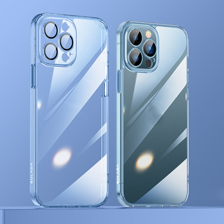 For iPhone 12 Pro Max SULADA Crytal Steel Series Diamond Glass + TPU Phone Case(Blue) - free shipping - PMC TechLife - Order now!
