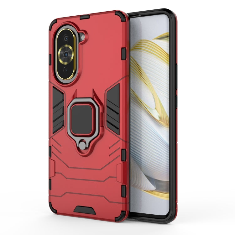 For Huawei Nova 10 Pro 4G Shockproof PC + TPU Protective Phone Case with Magnetic Ring Holder(Red) - Huawei Cases by PMC TechLife | Online Shopping South Africa | PMC TechLife | Buy Now Pay Later Mobicred