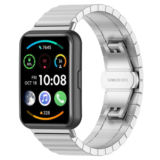 For Huawei Watch Fit 2 One-bead Metal Stainless Steel Watch Band(Silver) - Watch Bands by PMC Jewellery | Online Shopping South Africa | PMC Jewellery | Buy Now Pay Later Mobicred