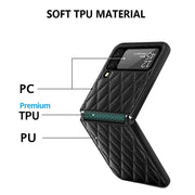 For Samsung Galaxy Z Flip4 Diamond Lattice Hinge Phone Case(Purple)