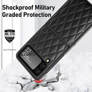 For Samsung Galaxy Z Flip4 Diamond Lattice Hinge Phone Case(Black)