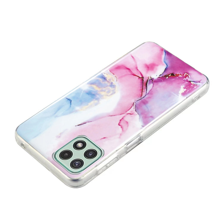 For Samsung Galaxy A22 5G IMD Marble Pattern TPU Phone Case(Pink Blue) - free shipping - PMC TechLife - Order now!