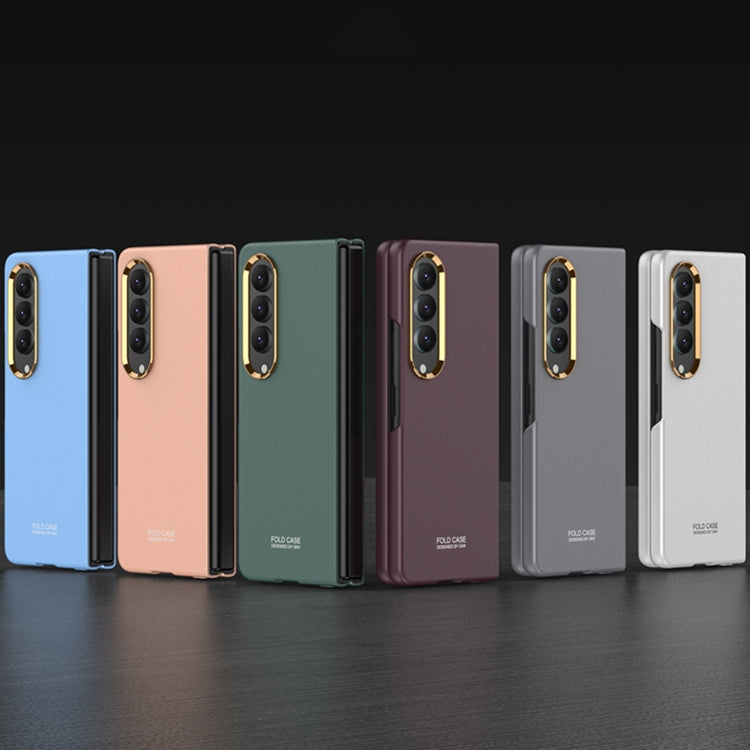 For Samsung Galaxy Z Fold4 GKK Ultra-thin Electroplating Lens Frame Phone Case(White)