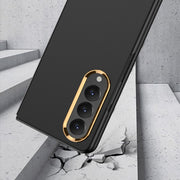 For Samsung Galaxy Z Fold4 GKK Ultra-thin Electroplating Lens Frame Phone Case(White)