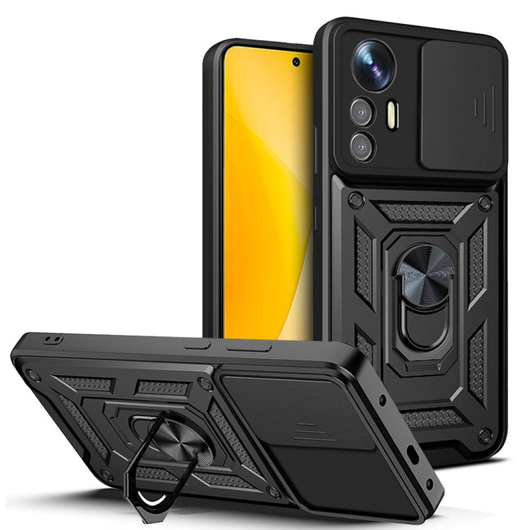 For Xiaomi 12 Lite Sliding Camera Design TPU + PC Phone Case(Black) - Xiaomi Cases by PMC TechLife | Online Shopping South Africa | PMC TechLife