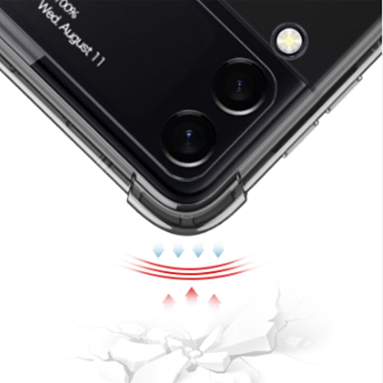For Samsung Galaxy Z Flip4 GKK Airbag Protective Phone Case with Ring(Transparent)