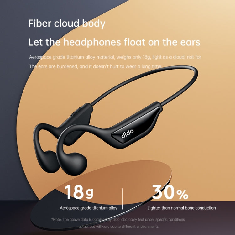Dido W11S Bone Conduction Water-resistant Wireless Bluetooth Sports Earphone(Black)