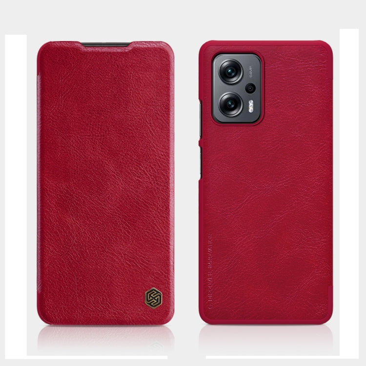 For Xiaomi Redmi Note 11T Pro/11T Pro+ 5G/Poco X4 GT 5G NILLKIN QIN Series Crazy Horse Texture Leather Phone Case(Red) - free shipping - PMC TechLife - Order now!