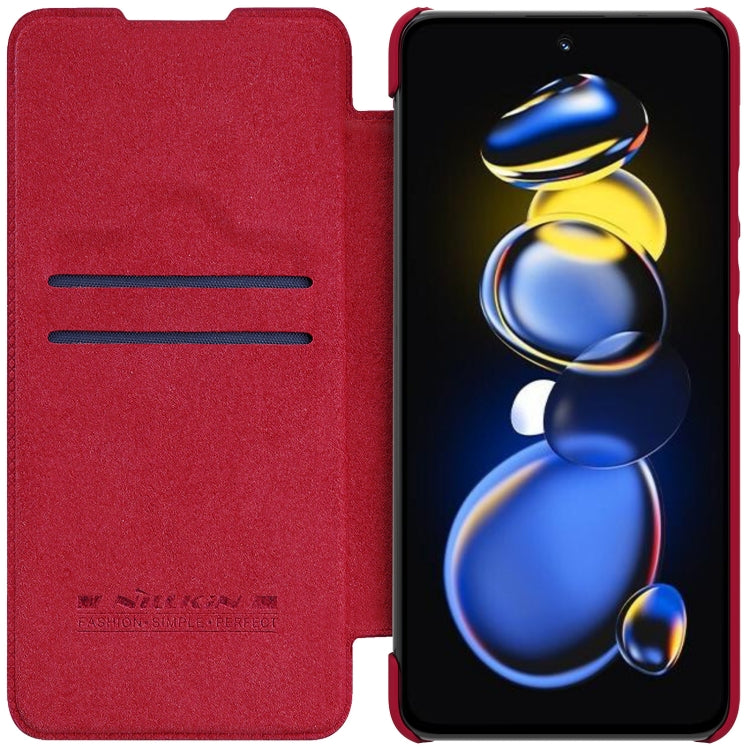 For Xiaomi Redmi Note 11T Pro/11T Pro+ 5G/Poco X4 GT 5G NILLKIN QIN Series Crazy Horse Texture Leather Phone Case(Red) - free shipping - PMC TechLife - Order now!