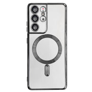 For Samsung Galaxy S22+ 5G Electroplated Frame MagSafe Magnetic Phone Case(Black)