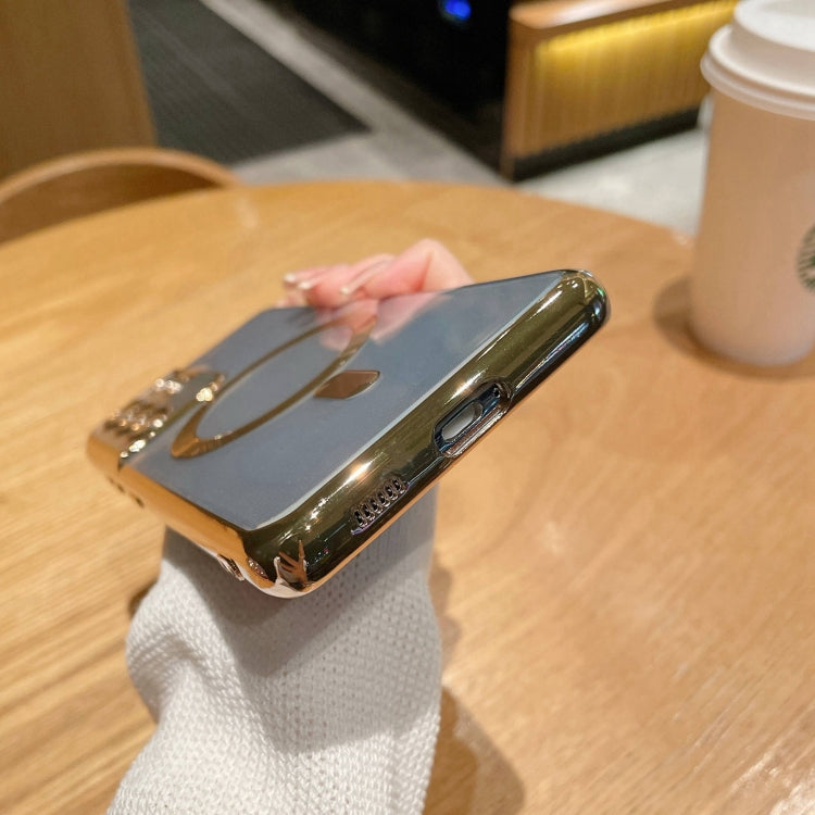 For Samsung Galaxy S22 Ultra 5G Electroplated Frame MagSafe Magnetic Phone Case(Black) - Galaxy S22 Ultra 5G Cases by PMC TechLife | Online Shopping South Africa | PMC TechLife