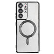 For Samsung Galaxy S21 5G Electroplated Frame MagSafe Magnetic Phone Case(Black) - Galaxy S21 5G Cases by PMC TechLife | Online Shopping South Africa | PMC TechLife