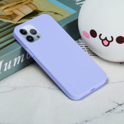 For iPhone 14 Pro Max Solid Color Silicone Phone Case (Purple)