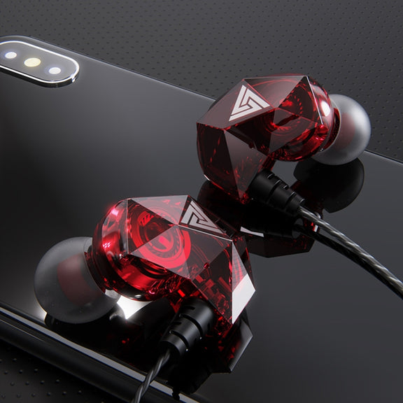 QKZ AK2 Sports In-ear Wired HiFi Sound Heavy Bass 3.5mm Earphone with Mic(Red)