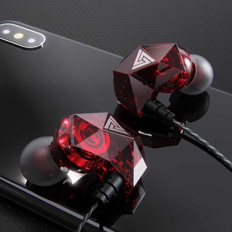 QKZ AK2 Sports In-ear Wired HiFi Sound Heavy Bass 3.5mm Earphone with Mic(Red)