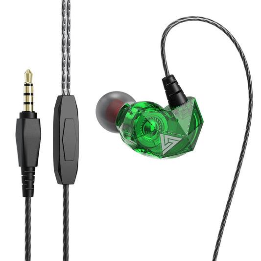 QKZ AK2 Sports In-ear Wired HiFi Sound Heavy Bass 3.5mm Earphone with Mic(Green) - free shipping - PMC Jewellery - Order now!