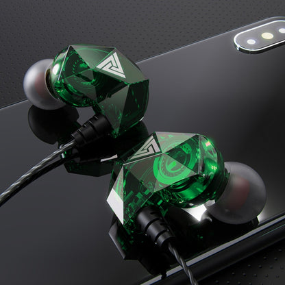 QKZ AK2 Sports In-ear Wired HiFi Sound Heavy Bass 3.5mm Earphone with Mic(Green) - free shipping - PMC Jewellery - Order now!