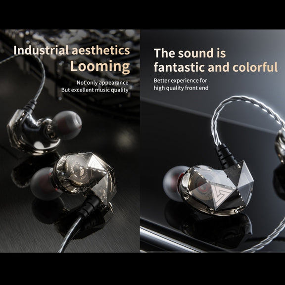QKZ AK2 Sports In-ear Wired HiFi Sound Heavy Bass 3.5mm Earphone with Mic(Black)