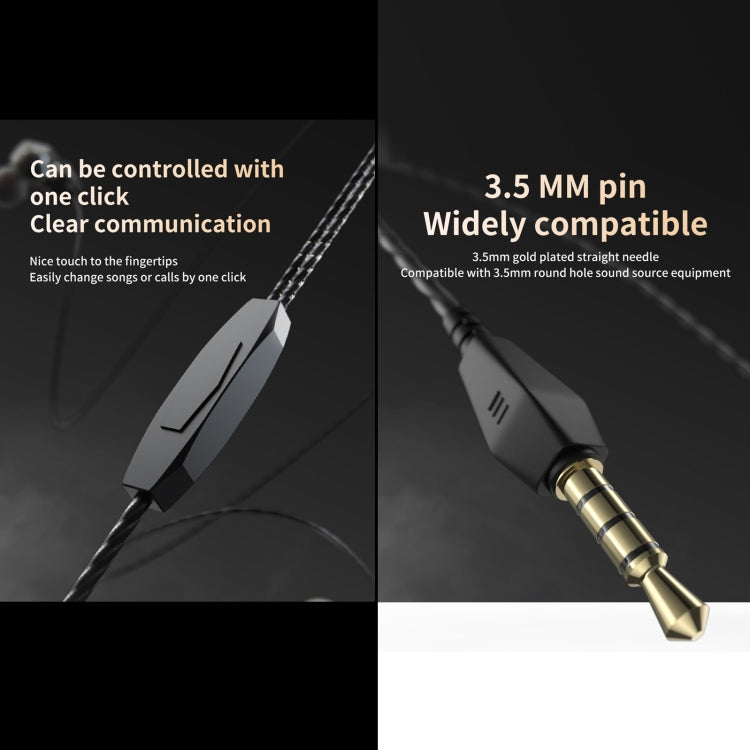 QKZ AK2 Sports In-ear Wired HiFi Sound Heavy Bass 3.5mm Earphone with Mic(Two-color) - free shipping - PMC Jewellery - Order now!