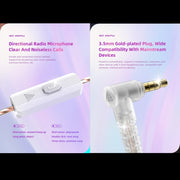 QKZ AK6 PLUS HiFi Bass Detachable Audio Cable Dynamic Heavy Bass Wired Earphone, Style:with Mic(White)