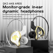 QKZ AK6-Ares Sports In-ear HIFI Wired Control Earphone with Mic(Black)