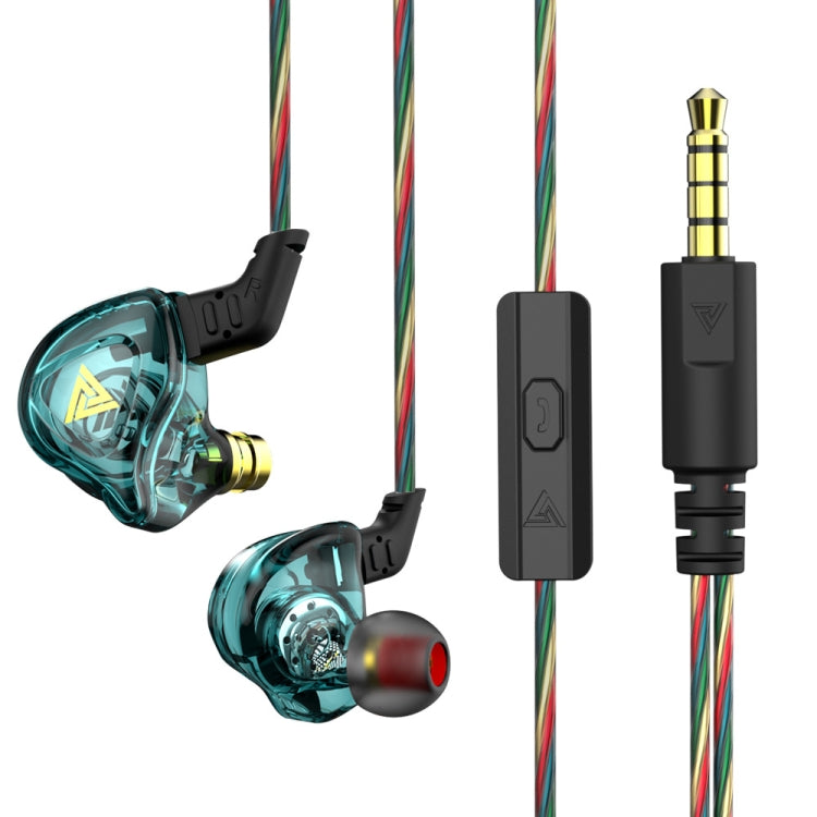 QKZ DMX Sports In-ear HIFI 3.5mm Wired Control Earphone with Mic(Cyan) - In Ear Wired Earphone by QKZ | Online Shopping South Africa | PMC TechLife | Buy Now Pay Later Mobicred