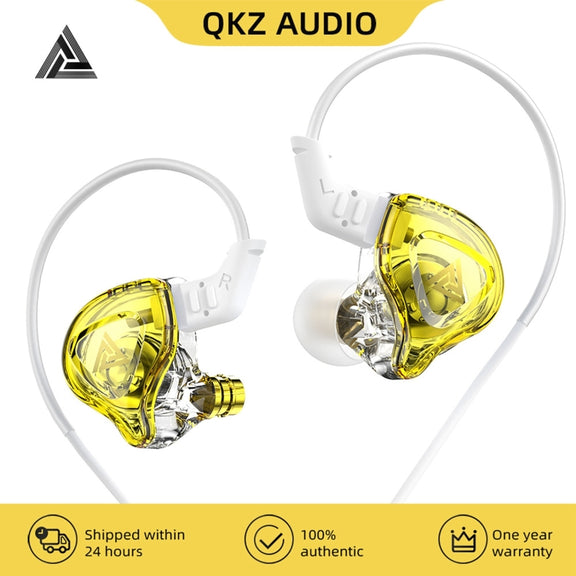 QKZ DMX Sports In-ear HIFI 3.5mm Wired Control Earphone with Mic(Transparent)