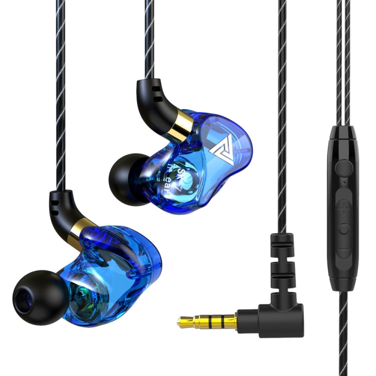 QKZ SK7 3.5mm Sports In-ear Copper Driver Wired HIFI Stereo Earphone with Mic(Dark Blue) - In Ear Wired Earphone by QKZ | Online Shopping South Africa | PMC TechLife | Buy Now Pay Later Mobicred