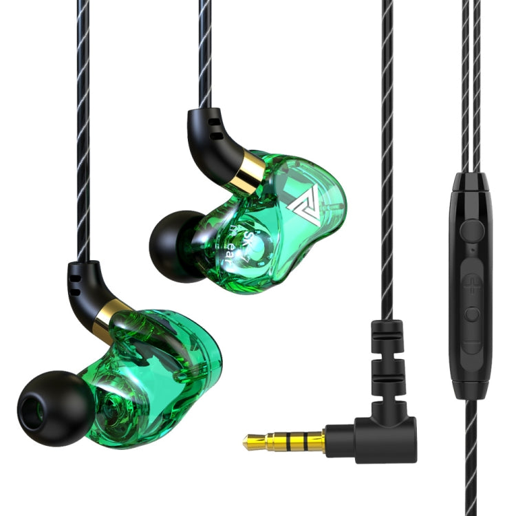 QKZ SK7 3.5mm Sports In-ear Copper Driver Wired HIFI Stereo Earphone with Mic(Green) - In Ear Wired Earphone by QKZ | Online Shopping South Africa | PMC TechLife | Buy Now Pay Later Mobicred