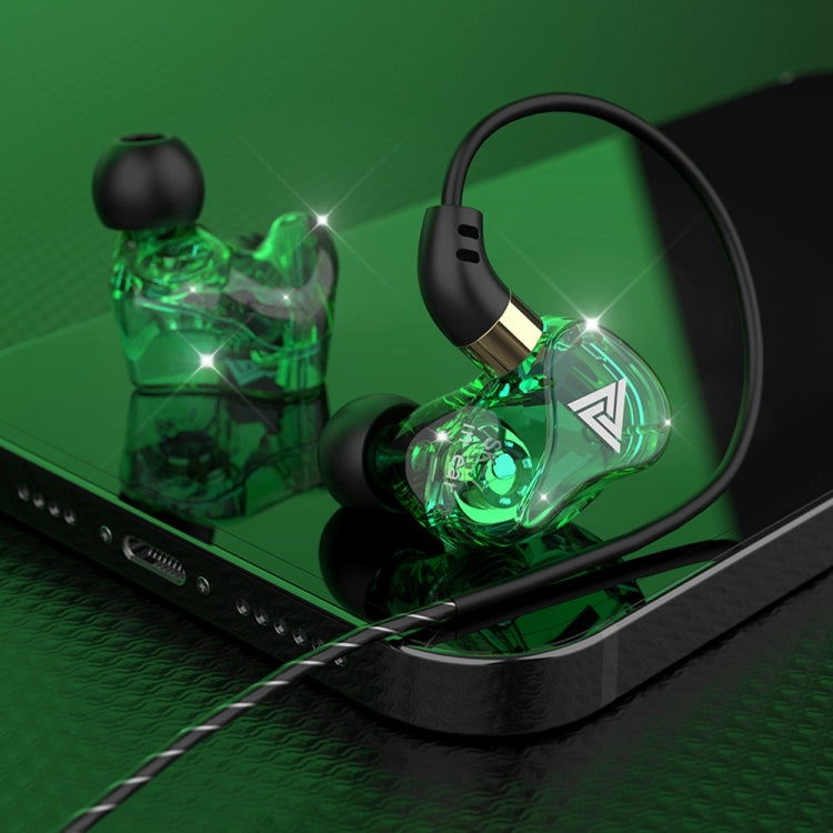 QKZ SK7 3.5mm Sports In-ear Copper Driver Wired HIFI Stereo Earphone with Mic(Green) - In Ear Wired Earphone by QKZ | Online Shopping South Africa | PMC TechLife | Buy Now Pay Later Mobicred