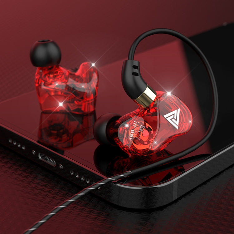 QKZ SK7 3.5mm Sports In-ear Copper Driver Wired HIFI Stereo Earphone with Mic(Red) - In Ear Wired Earphone by QKZ | Online Shopping South Africa | PMC TechLife