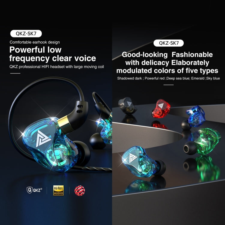 QKZ SK7 3.5mm Sports In-ear Copper Driver Wired HIFI Stereo Earphone with Mic(Green) - In Ear Wired Earphone by QKZ | Online Shopping South Africa | PMC TechLife | Buy Now Pay Later Mobicred