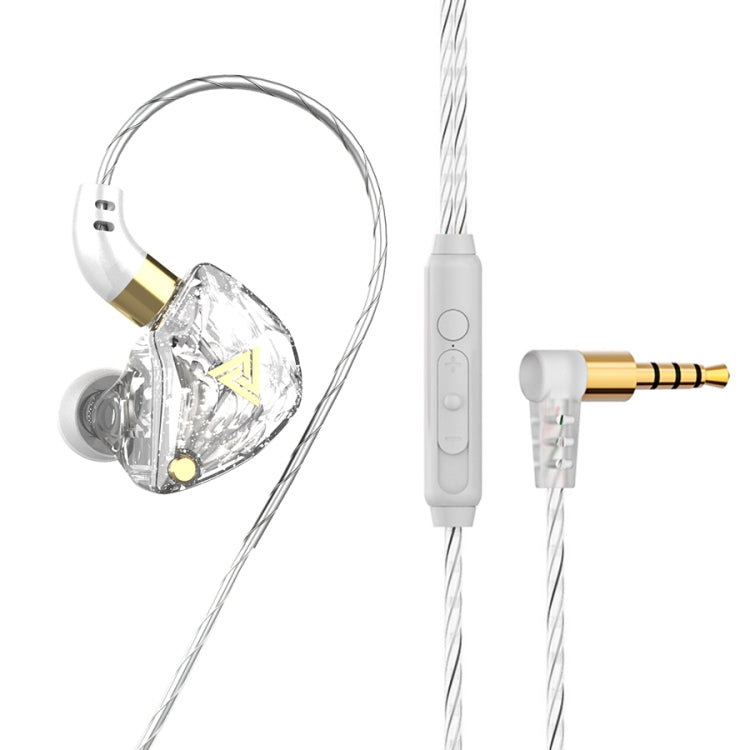QKZ SK8 3.5mm Sports In-ear Dynamic HIFI Monitor Earphone with Mic(White) - In Ear Wired Earphone by QKZ | Online Shopping South Africa | PMC TechLife | Buy Now Pay Later Mobicred