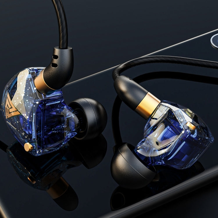 QKZ SK8 3.5mm Sports In-ear Dynamic HIFI Monitor Earphone with Mic(Blue) - In Ear Wired Earphone by QKZ | Online Shopping South Africa | PMC TechLife | Buy Now Pay Later Mobicred