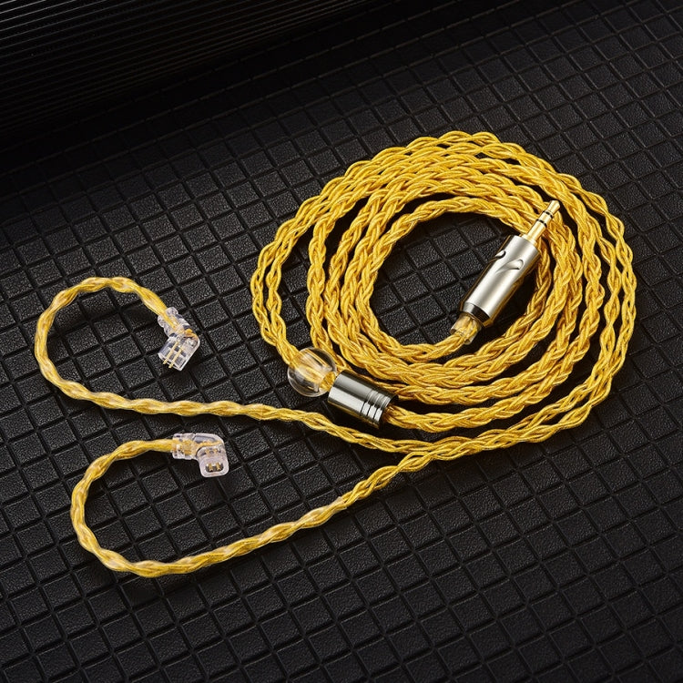 QKZ T1 8 Core TC Silver Plated 3.5mm 0.75mm 2PIN HIFI Earphone Update Cable(Yellow) - free shipping - PMC TechLife - Order now!