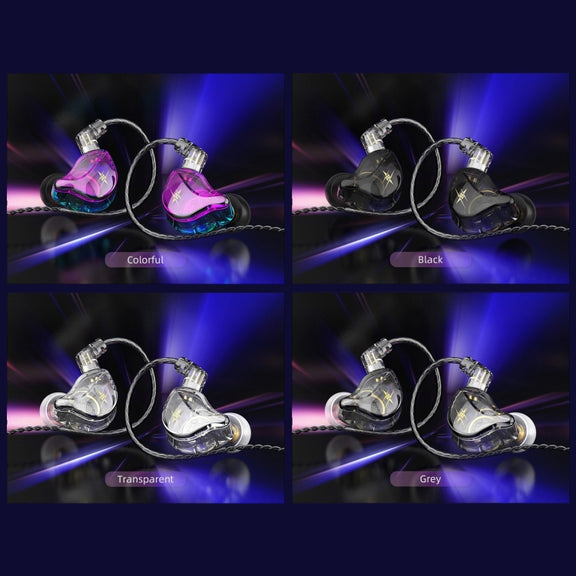 QKZ ZXT Sports In-ear Wired Control Plug HIFI Stereo Stage Monitor Earphone, Style:Standard Version(Transparent Grey)