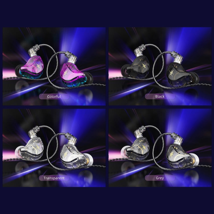 QKZ ZXT Sports In-ear Wired Control Plug HIFI Stereo Stage Monitor Earphone, Style:Standard Version(Transparent Grey)