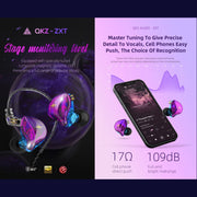 QKZ ZXT Sports In-ear Wired Control Plug HIFI Stereo Stage Monitor Earphone, Style:Standard Version(Transparent Grey)