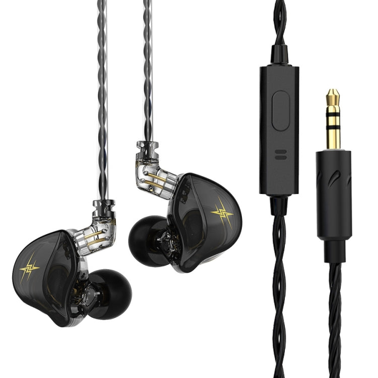 QKZ ZXT Sports In-ear Wired Control Plug HIFI Stereo Stage Monitor Earphone, Style:with Mic(Black) - In Ear Wired Earphone by QKZ | Online Shopping South Africa | PMC TechLife | Buy Now Pay Later Mobicred