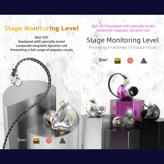 QKZ ZXT Sports In-ear Wired Control Plug HIFI Stereo Stage Monitor Earphone, Style:with Mic(Transparent)