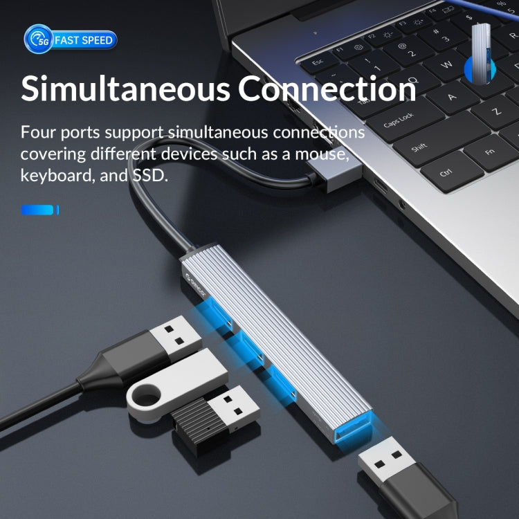ORICO AH-A13 USB 3.0 x 1 + USB 2.0 x 3 to USB 3.0 HUB Adapter(Space Gray) - USB 3.0 HUB by ORICO | Online Shopping South Africa | PMC Jewellery | Buy Now Pay Later Mobicred