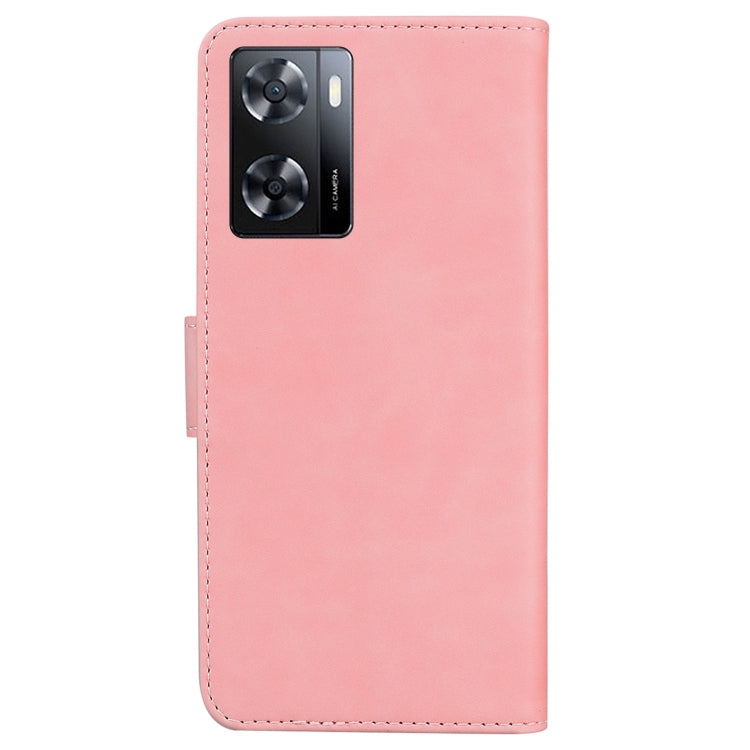 For OPPO A57 2022 4G/A57 2022 5G/Realme Q5i/Realme V23 5G/Realme Narzo 50 5G/A77 5G Skin Feel Pure Color Flip Leather Phone Case(Pink) - free shipping - PMC TechLife - Order now!