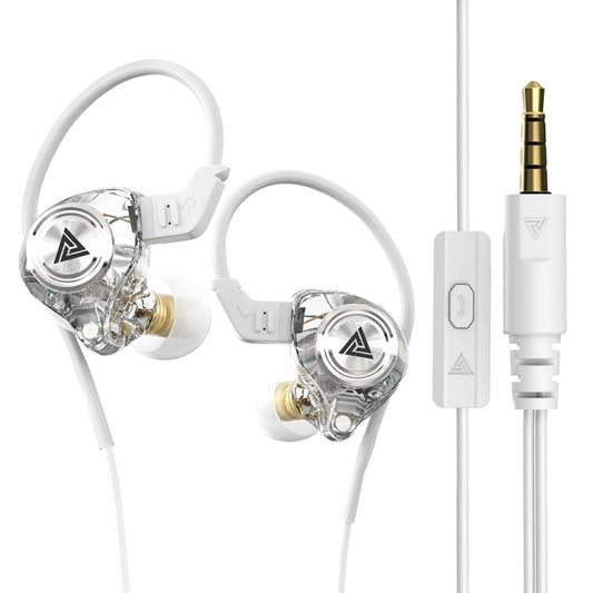 QKZ AK3 FiLe In-ear Subwoofer Wire-controlled Earphone with Mic(White) - free shipping - PMC Jewellery - Order now!