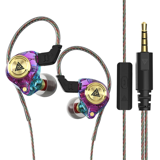 QKZ AK3 FiLe In-ear Subwoofer Wire-controlled Earphone with Mic(Colorful) - In Ear Wired Earphone by QKZ | Online Shopping South Africa | PMC Jewellery | Buy Now Pay Later Mobicred