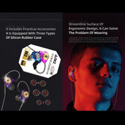 QKZ AK3 FiLe In-ear Subwoofer Wire-controlled Earphone with Mic(Cyan)