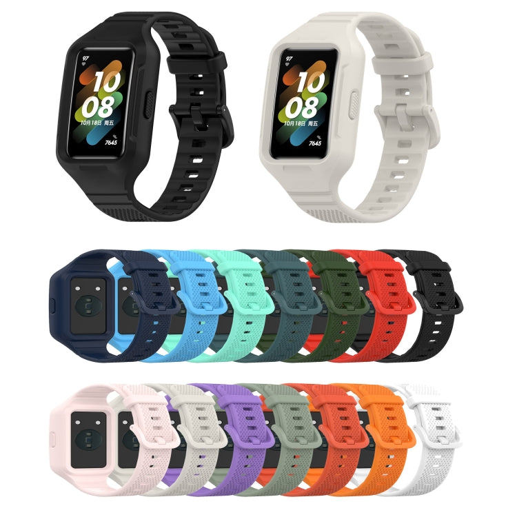 For Huawei Band 10 / 9 / 8 / 7 / 6 Universal Integrated Silicone Watch Band(Green)