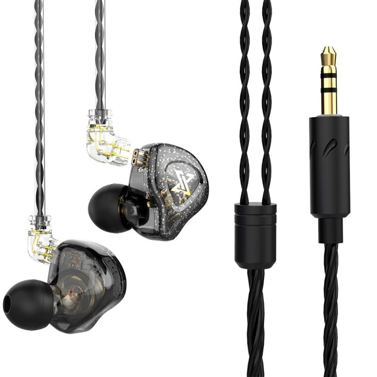 QKZ AK6 MAX In-ear Dynamic Subwoofer Wire-controlled Earphone, Version:Standard Version(Transparent Black) - In Ear Wired Earphone by QKZ | Online Shopping South Africa | PMC TechLife | Buy Now Pay Later Mobicred