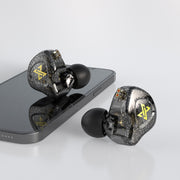 QKZ AK6 MAX In-ear Dynamic Subwoofer Wire-controlled Earphone, Version:Standard Version(Transparent Black)